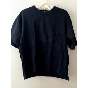 Uniqlo U Crew Neck T-Shirt Mens xSmall Black Short Sleeve Heavyweight Cotton